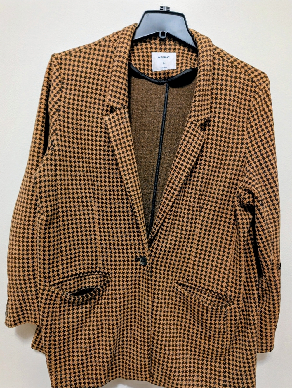 Old Navy Women's Brown & Black Houndstooth Blazer